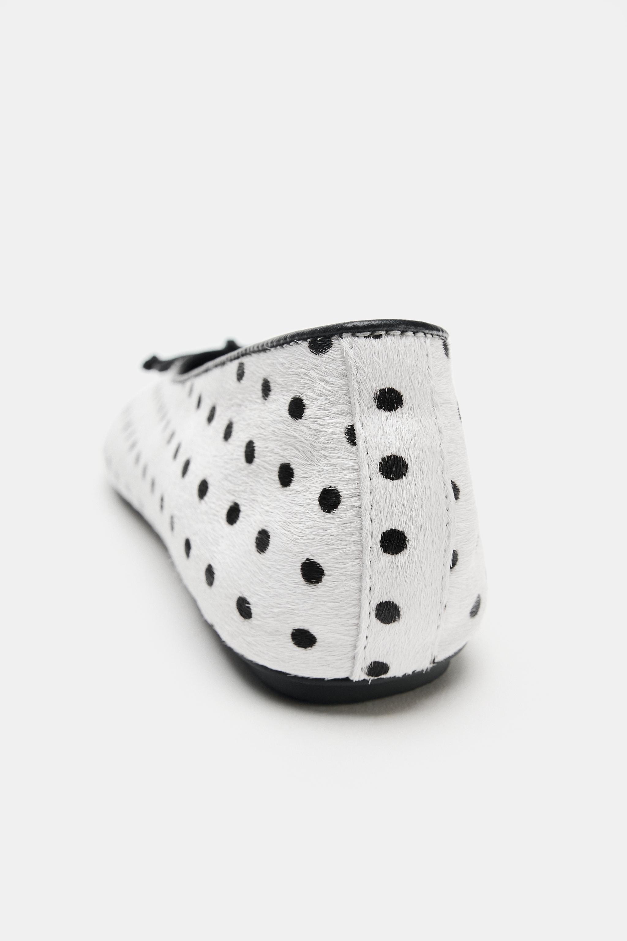 PRINTED LEATHER BALLET FLATS
